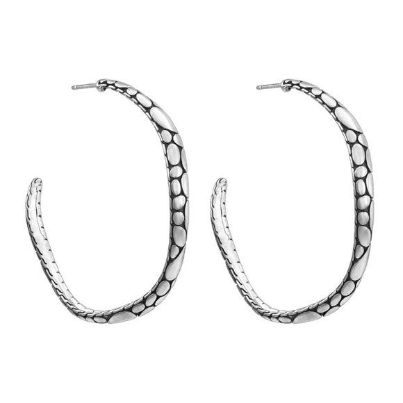 JOHN HARDY Kali Arus Sterling Silver Wavy Medium Hoop Earrings